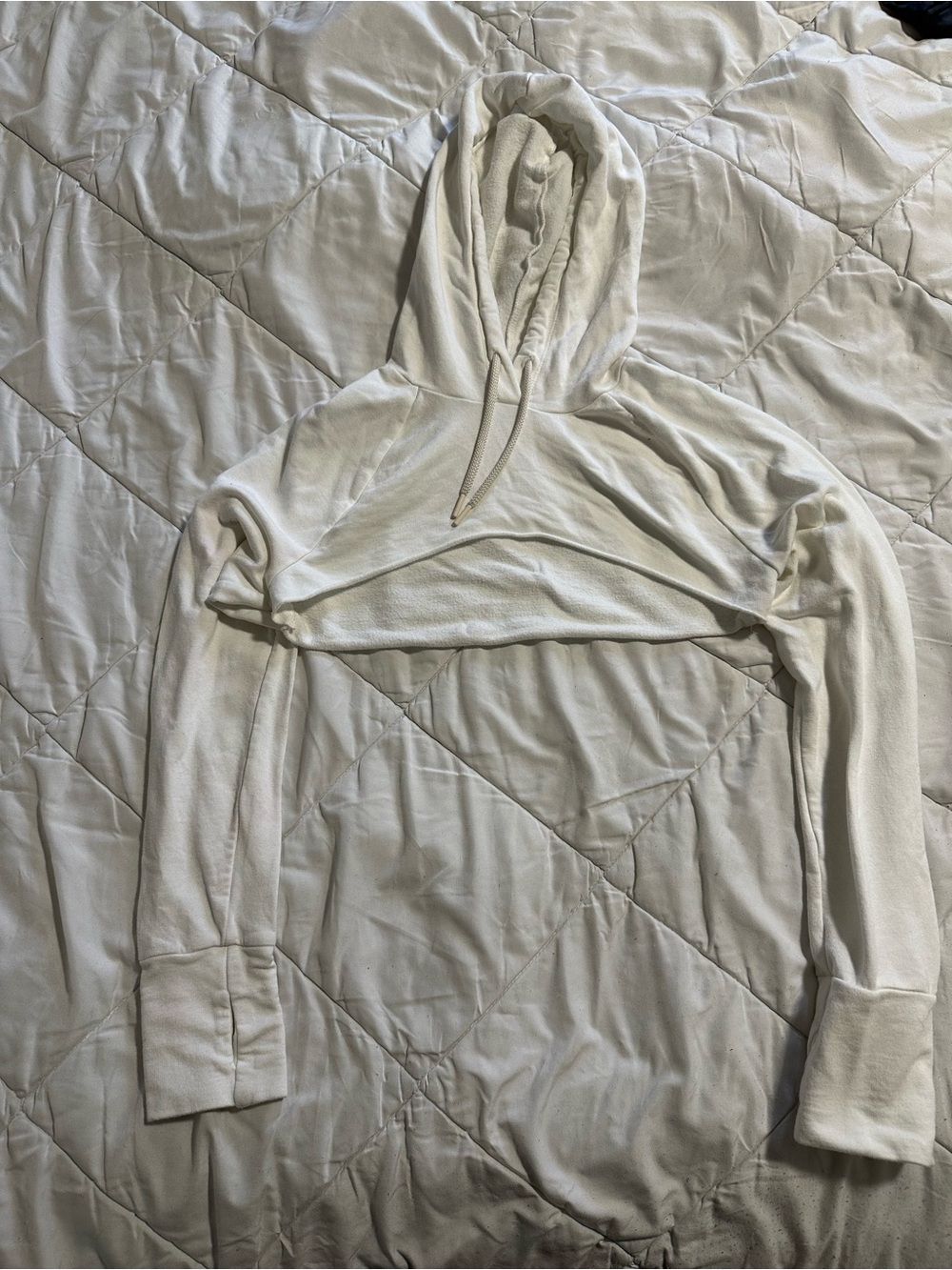 aerie White Shrug Hoodie